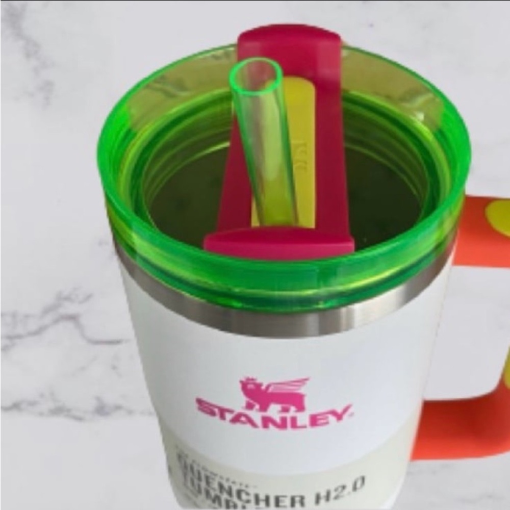 Stanley 40 oz. Quencher H20 FlowState Tumbler Spring Fling Collection Neon White - Picture 8 of 13